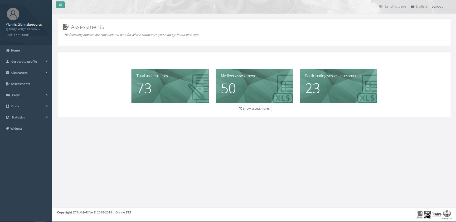 Assessment dashboard